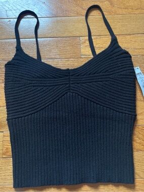 SO Black Ribbed Knit Cami